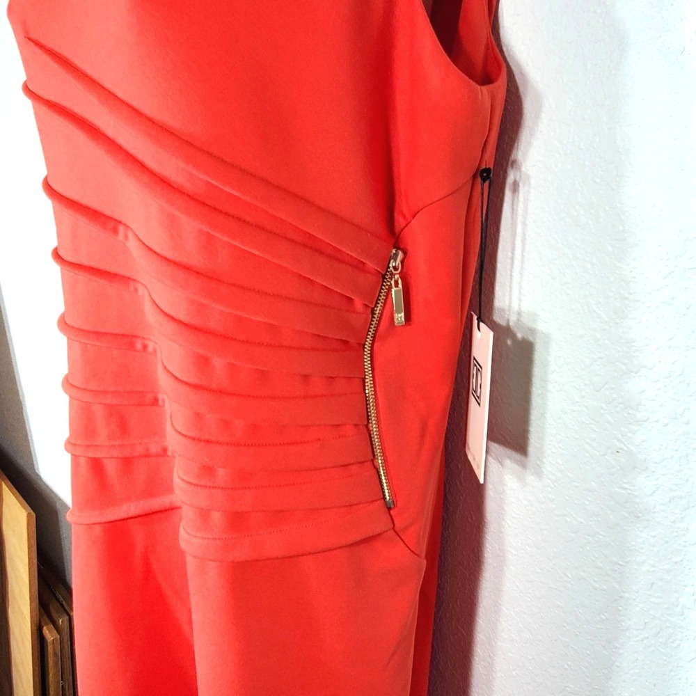 Ivanka Trump Size 16 Orange Starburst Sleeveless Sheath Dress NWT - Picture 8 of 12